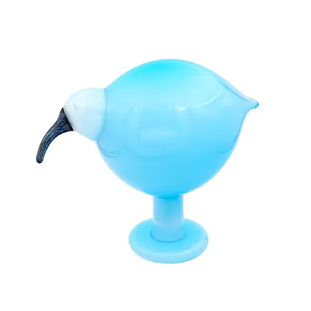 Lasilintu Iittala, Ibis, Birds by Toikka, koko 170x220mm, signeeraus O. Toikka Iittala, taivaansininen, jalassa naarmu. Ei lähetetä