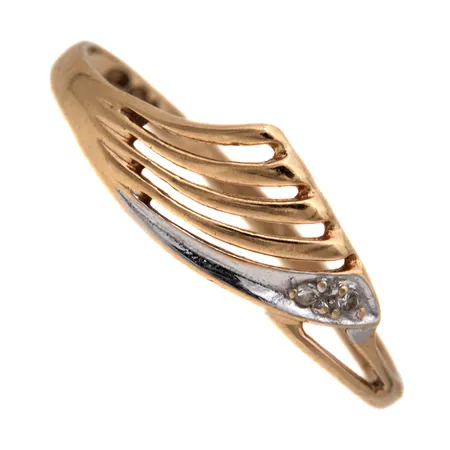 Timanttisormus 2xn0.005ct koko 19, 585br, Paino: 1,2 g