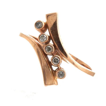 Timanttisormus 5xn.0.01-0.02ct, koko 17½, 585,  Paino: 2,9 g