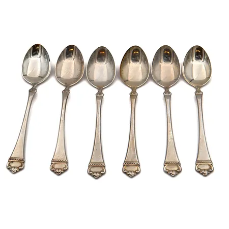 Kuusi kahvilusikkaa, pituus 120mm, Kultakeskus Oy, 830, Paino: 63 g