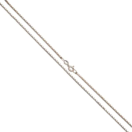 Venetsia-kaulaketju, pituus 51,5cm, leveys 1,5mm, pieniä käytön jälkiä, 925, Paino: 6,3 g