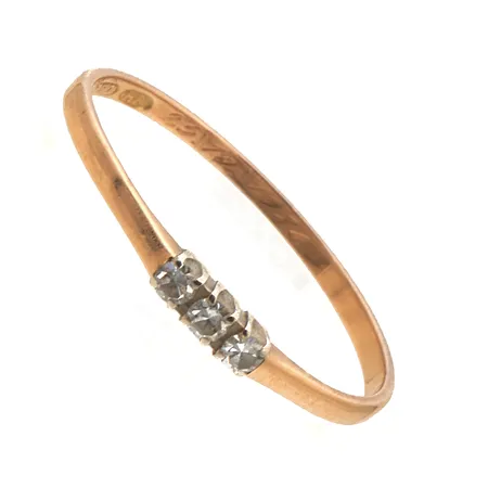 Timanttisormus 3xn.0.01ct, kaiverrettu, koko 16½, 750,  Paino: 0,9 g