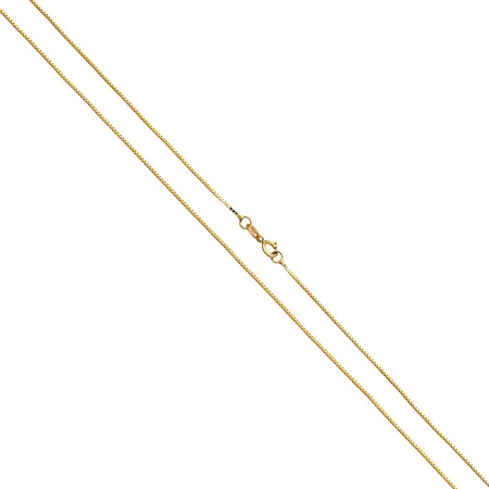 Venetsia-kaulaketju, pituus 50cm, leveys 1mm, käytön jälkiä, 585, Paino: 2 g