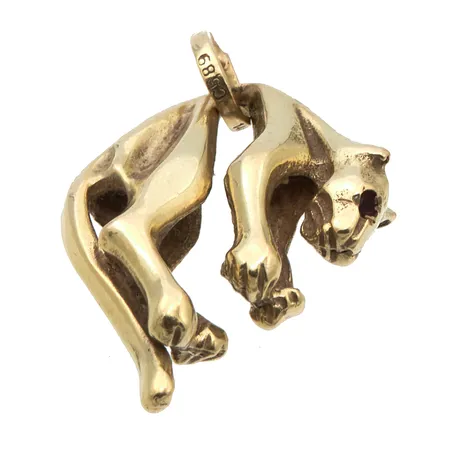 Kissa-riipus kivillä, korkeus 37mm, 585br,  Paino: 11,4 g