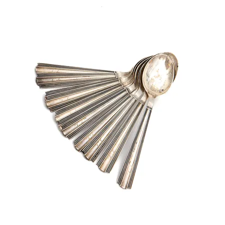 11 kahvilusikkaa, kaiverrettu, Margit, 916, Paino: 128,2 g