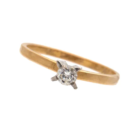 Timanttisormus 1xn0.21ct, koko 18¾, kaiverrettu, 750br, Paino: 2,7 g