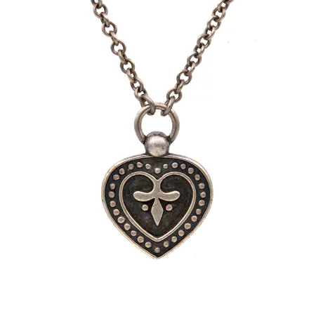 Kaulakoru Pustan sydän Kalevala, ketjun pituus 46cm, riipuksen korkeus 30mm, 925, Paino: 15,4 g