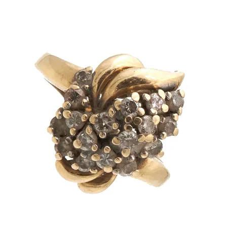 Timanttisormus 16xn.0.03-0.04ct koko 16¾, 585,  Paino: 4,9 g