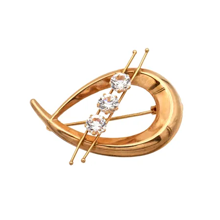 Rintaneula kivillä, korkeus 23mm, leveys 34mm, 585br, Paino: 2,4 g