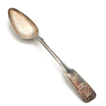 Kahvilusikka, Musla, kaiverrettu, pituus 142mm, 813h,  Paino: 13,3 g