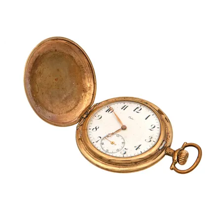 Viallinen taskukello, Ortan koneisto, kullattua metallia.