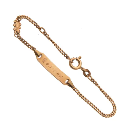 Laattaranneketju, kaiverrettu, pituus 115-135mm, 585,  Paino: 2,2 g