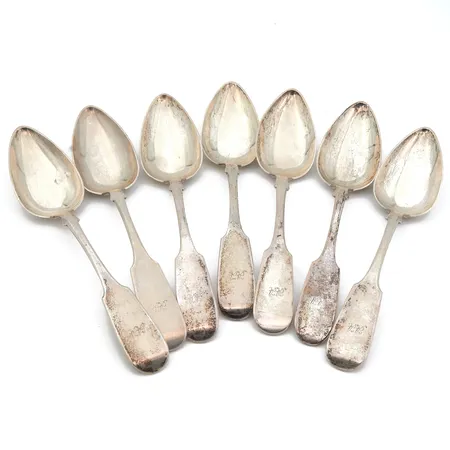 Seitsemän tarjoilulusikkaa, Helsinki, kaiverrettu, 813,  Paino: 386 g