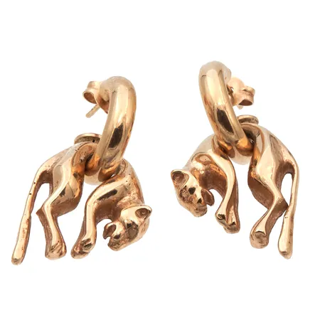 Kissa-korvakorut, korkeus 32mm, 585,  Paino: 9,4 g