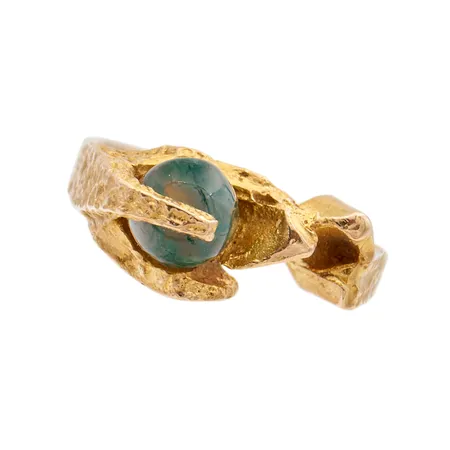 Kivisormus Lapponia, Salattu Akaatti, koko 17, design Björn Weckström, sammalakaatti, vuodelta 1974, 585br, Paino: 4,2 g