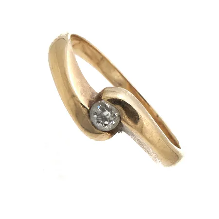 Timanttisormus 1xn.0.10ct, koko 17¾, 585, Paino: 3,4 g