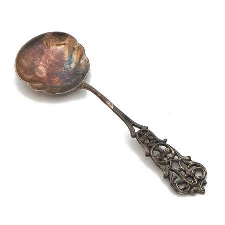 Sokerilusikka, pituus 107mm, hopeaa,  Paino: 12,1 g