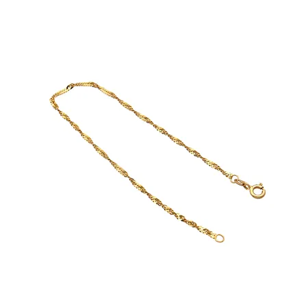 Ranneketju, Singapore, pituus 180mm, leveys 2mm, Timanttiset Oy, 585, Paino: 1,2 g