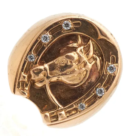 Hevosenkenkäkantasormus kivillä, koko 21, 750br,  Paino: 43,9 g