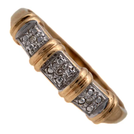 Timanttisormus 3xn0.005ct koko 18¼, 585br, Paino: 2,3 g