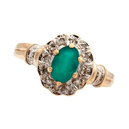 Kivisormus timanteilla 12xn.0.005ct, koko 16, 585br, Paino: 2,4 g