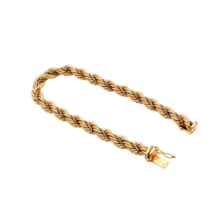 Cordell-ranneketju, pituus 200mm, leveys 7mm, Timanttiset Oy, 585 kelta- ja valkokultaa, Paino: 17,6 g