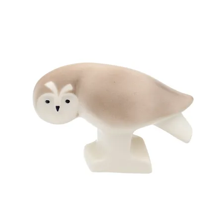 Eläinfiguuri Arabia, Pöllö, korkeus 13cm, leveys 19cm, design Lillemor Mannerheim-Klingspor, yhteistyö WWF:lle.