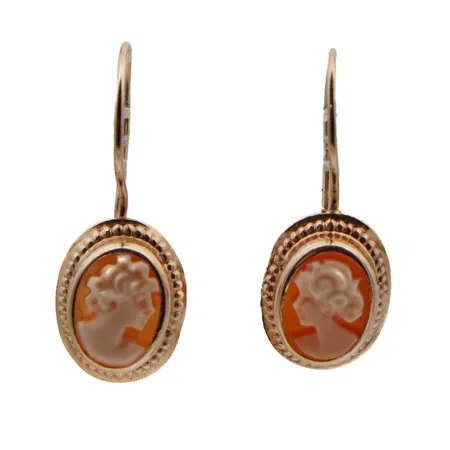 Camee-korvakorut, korkeus 22mm, 585br, Paino: 1,1 g