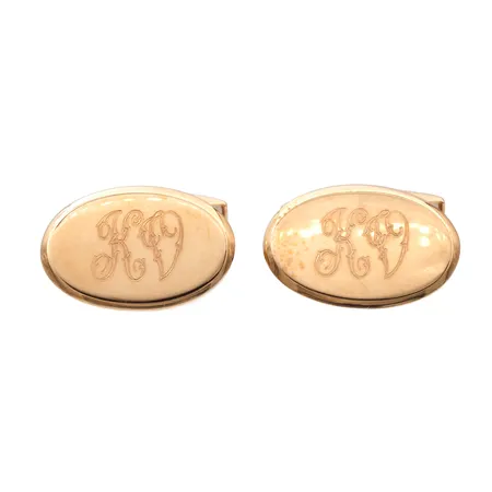 Kalvosinnapit, mitat 20x13mm, kaiverrettu, 585br, Paino: 8,1 g