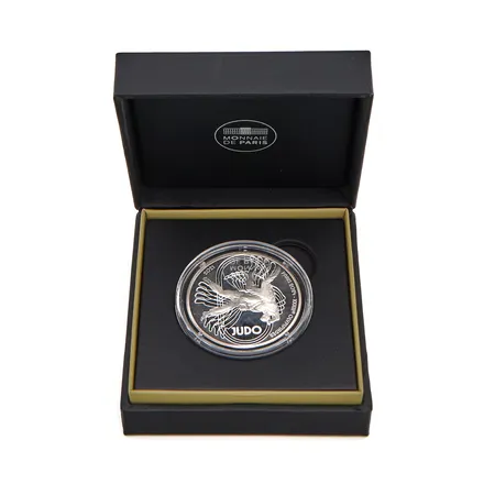 Hopearaha, 10 Euro, Pariisin Olympialaiset 2024, Judo 2021, 999, Paino: 22,2 g