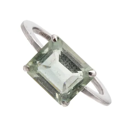 Kivisormus Efva Attling, A Green Dream ring, vihreä kvartsikivi, koko 18, 925br, Paino: 3,1 g