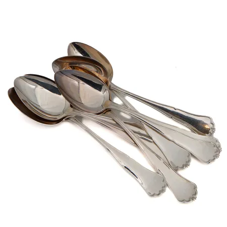 Kahdeksan ruokalusikkaa, Chippendale, pituus 165mm, 830, Paino: 289,7 g