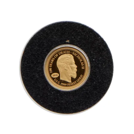 Kultaraha, 100 years of death Nicholas II, nimellisarvo 10 Dollaria Solomon islands, 999, Paino: 0,5 g