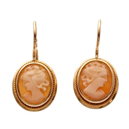 Camee-korvakorut, korkeus 26mm, 585br, Paino: 2,9 g