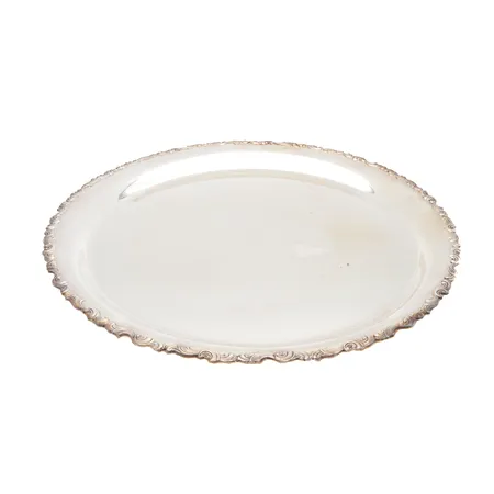 Tarjoilulautanen Kultakeskus Oy, Ø 28cm, käytön jälkiä, kaiverrettu, 830, Paino: 448,5 g