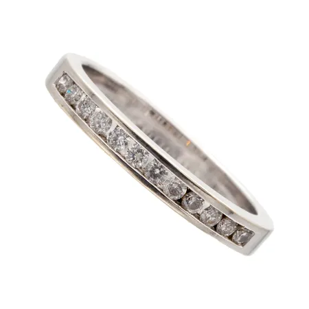 Timanttisormus 12xn.0.02ct, koko 17½, Kultajousi Oy, 585 valkokultaa, Paino: 3 g