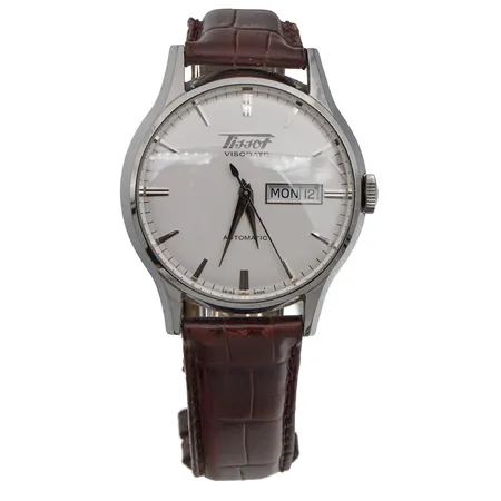 Teräsrannekello, Tissot Heritage Visodate, automaatti, rungon Ø 40mm, ref. T019430 B, nahkaranneke jossa pientä kulumaa,