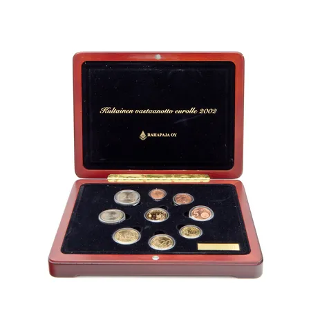 Rahasarja Rahapaja Oy, Kultainen Vastaanotto eurolle 2002, 4857/8000, proof-laatu, muistomitali "Yhteinen rahamme", 900, Paino: 8,6 g