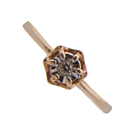 Timanttisormus 1xn.0.02ct, koko 16, 585br, Paino: 1,3 g