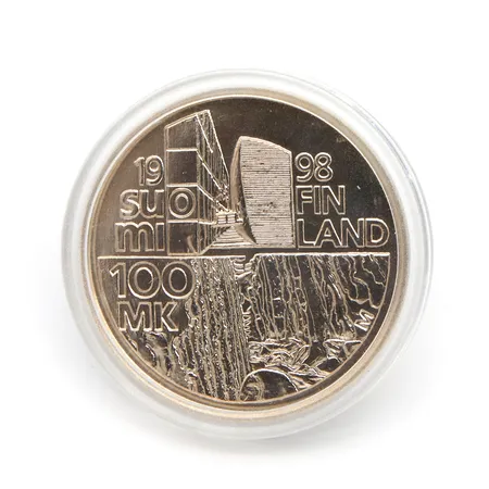 Juhlaraha, Alvar Aalto 1998, nimellisarvo 100mk, 925, Paino: 22,2 g