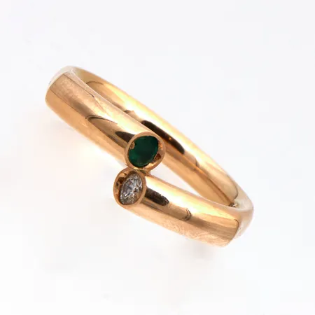 Kivisormus timnatilla 1x0.12ct, koko 18, 585br, Paino: 6,5 g