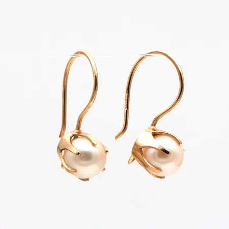 Helmikorvakorut, korkeus 16mm, helmen Ø 5,7mm, 585br,  Paino: 1,2 g