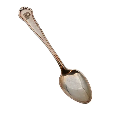 Kahvilusikka, kaiverrettu, Chippendale, pituus 117mm, 830, Paino: 13,1 g