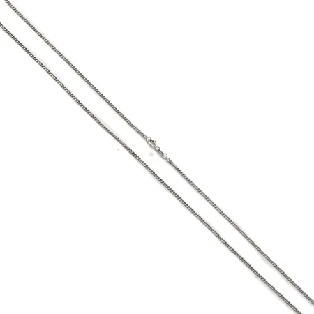 Panssarikaulaketju, pituus 50cm, leveys 1,5mm, valkokulta, 585, Paino: 5,2 g