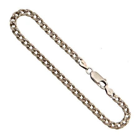 Panssariranneketju, pituus 205mm, leveys 4mm, 925, Paino: 9 g