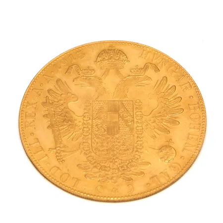 Kultaraha Frans Josef I, 4 dukaattia, Itävalta-Unkari, 1915, 986, Paino: 14 g