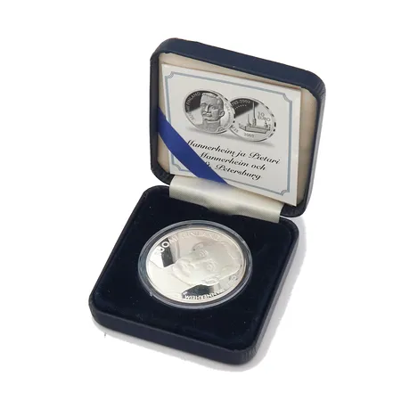 Juhlaraha Marsalkka Mannerheim, Pietari 1703-2003, nimellisarvo 10 euroa, 925, Paino: 27,5 g