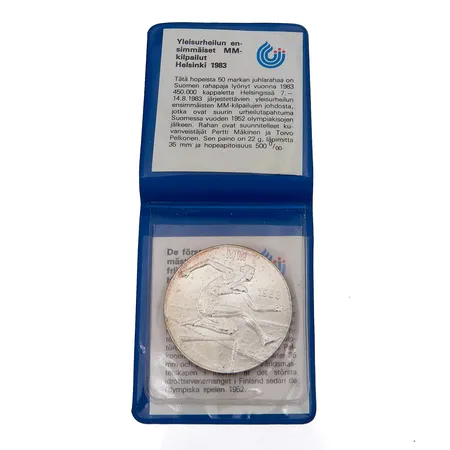 Juhlaraha, Yleisurheilun MM 1983, nimellisarvo 50 markkaa, 500, Paino: 22 g