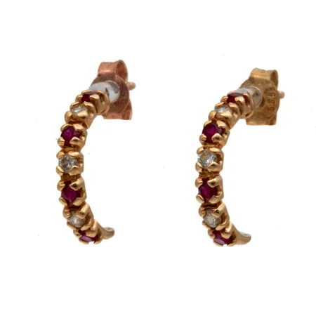 Kivikorvakorut, korkeus 13mm, 585br,  Paino: 1,3 g
