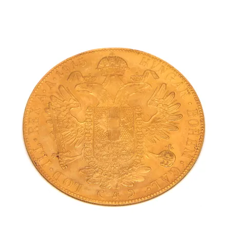 Kultaraha Frans Josef I, 4 dukaattia, Itävalta-Unkari, 1915, 986, Paino: 14 g
